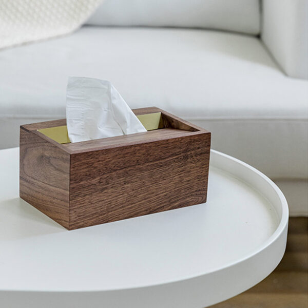 black walnut tissue box for living room