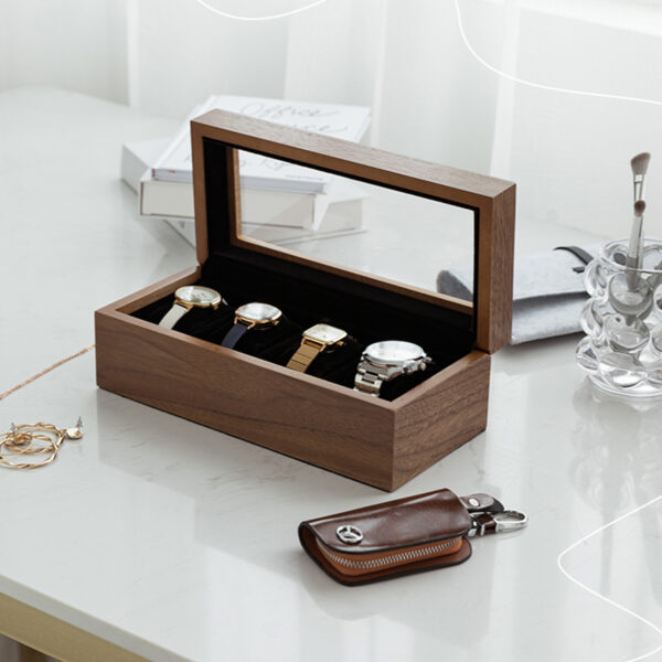 Solid wood watch storage box is convenient for sorting and searching